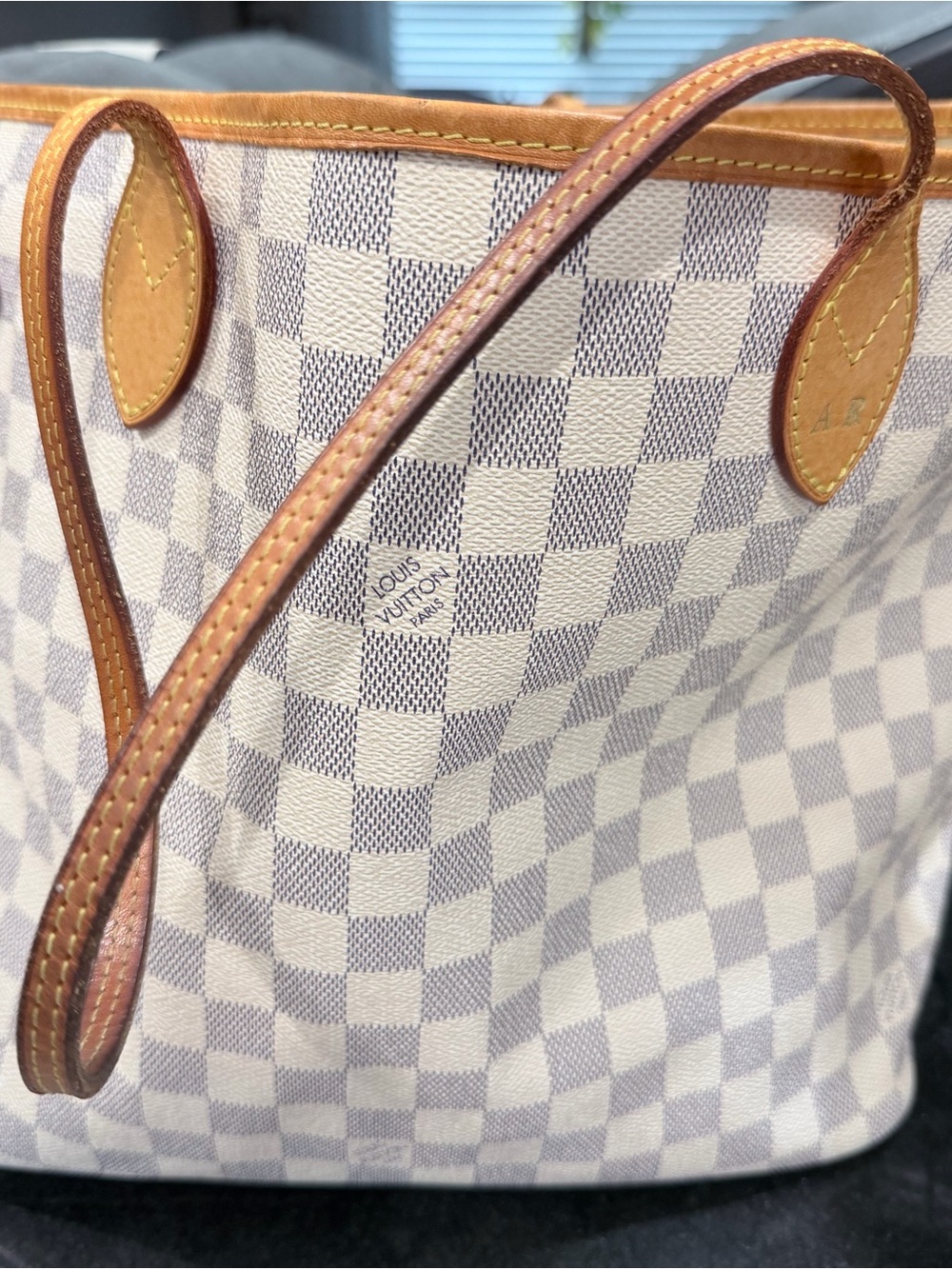Louis Vuitton Damier Azur Canvas Tote with Vachetta Trim